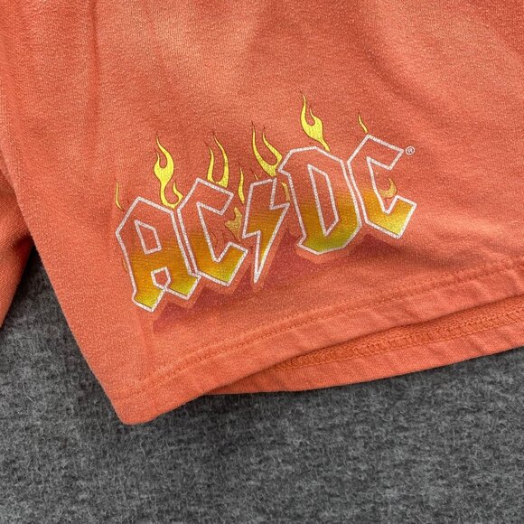 ACDC Shorts Tour Band Classic Rock Conceret XL Orange Lounge Sweatshorts *FLAW - Picture 2 of 11